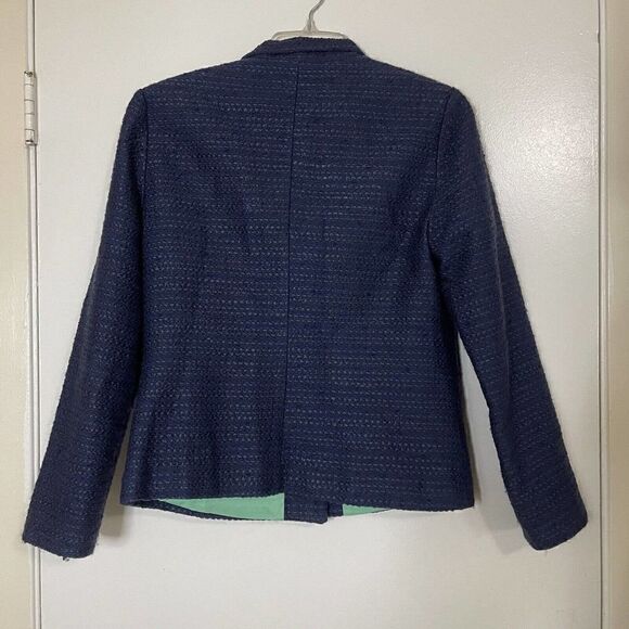 SAIL TO SABLE blue knit tweed button down cropped jacket size Medium - Picture 4 of 5